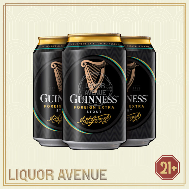 Guinness Beer Foreign Extra Stout Can Bir Hitam 320ml 3 kaleng