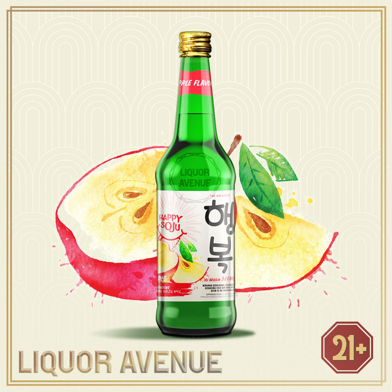 Happy Soju Apple Apel 360ml