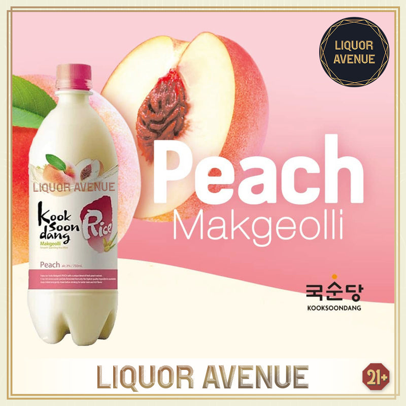 KookSoonDang Makgeolli Peach Smooth Rice Wine Korea 750ml